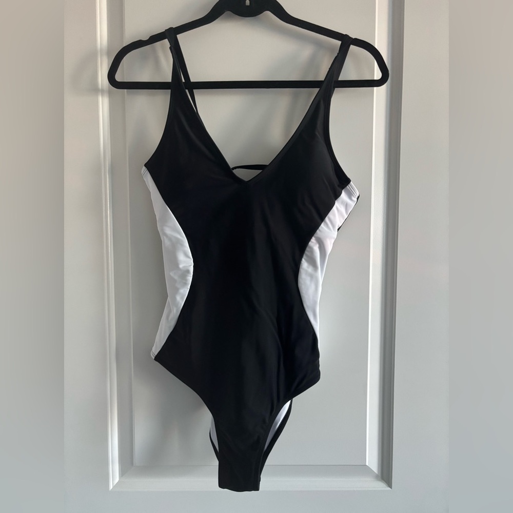 Black and White One-Piece Swimsuit